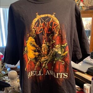 Slayer T Shirt Mens XL Hell Awaits LP Cover 1980's Thrash Metal Band